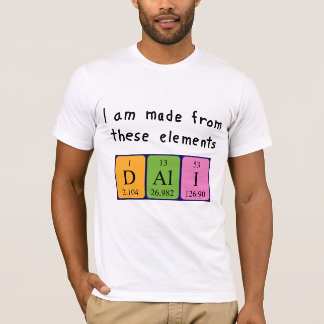 T-shirt Chemise de nom de table périodique Dali (Devant)