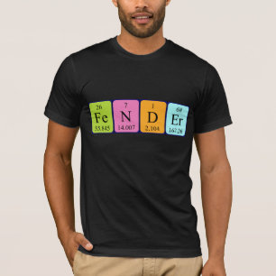 T-shirt Chemise de nom de table périodique d'amortisseur