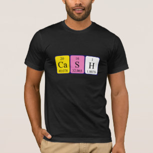T-shirt Chemise de nom de table périodique d'argent