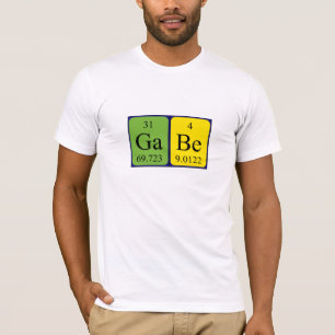 T-shirt Chemise de nom de table périodique de Gabe