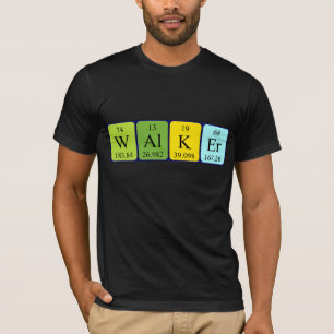 T-shirt Chemise de nom de table périodique de marcheur