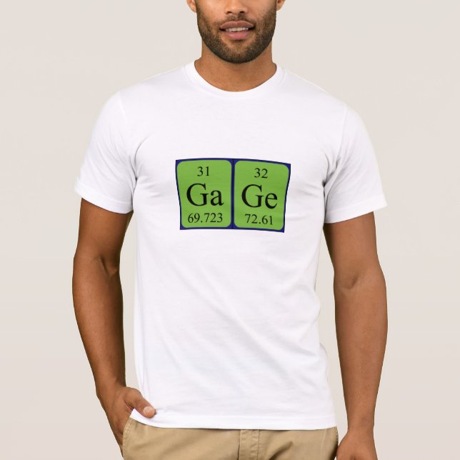 T-shirt Chemise de nom de table périodique de mesure (Devant)