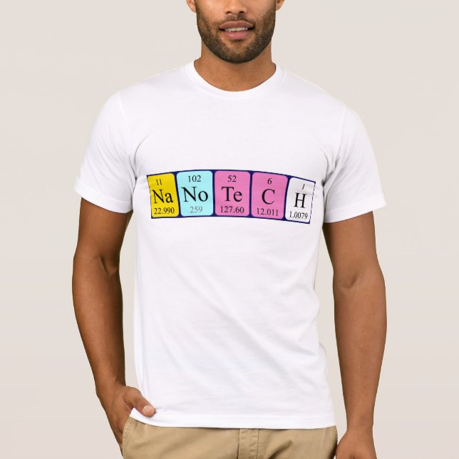 T-shirt Chemise de nom de table périodique de Nanotech (Devant)