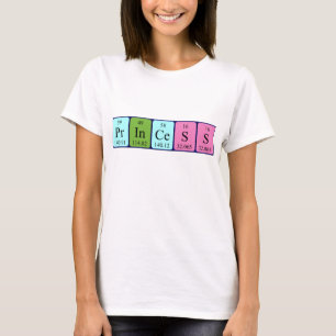 T-shirt Chemise de nom de table périodique de princesse