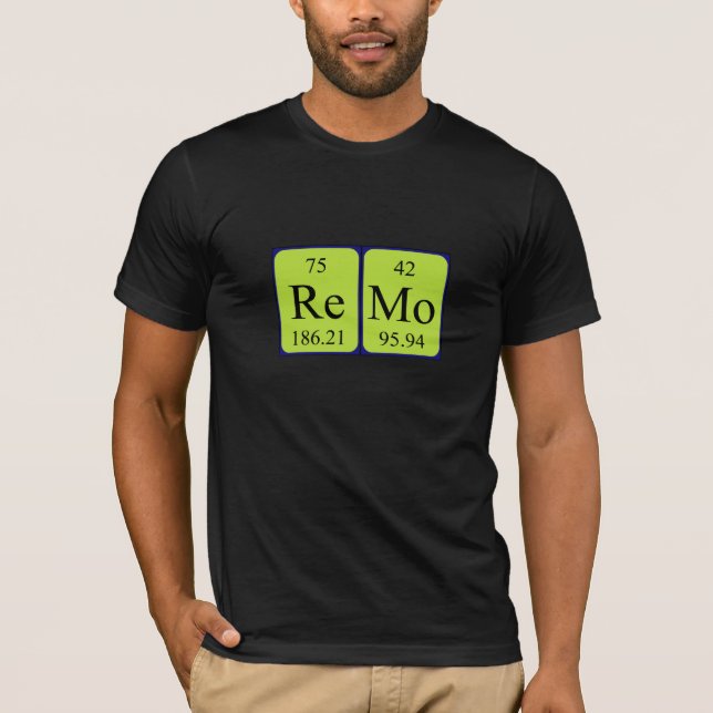 T-shirt Chemise de nom de table périodique de Remo (Devant)
