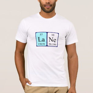T-shirt Chemise de nom de table périodique de ruelle