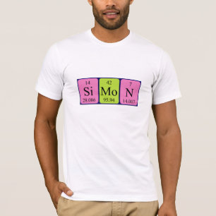 T-shirt Chemise de nom de table périodique de Simon