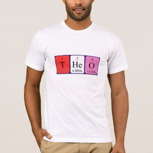 T-shirt Chemise de nom de table périodique de Theo