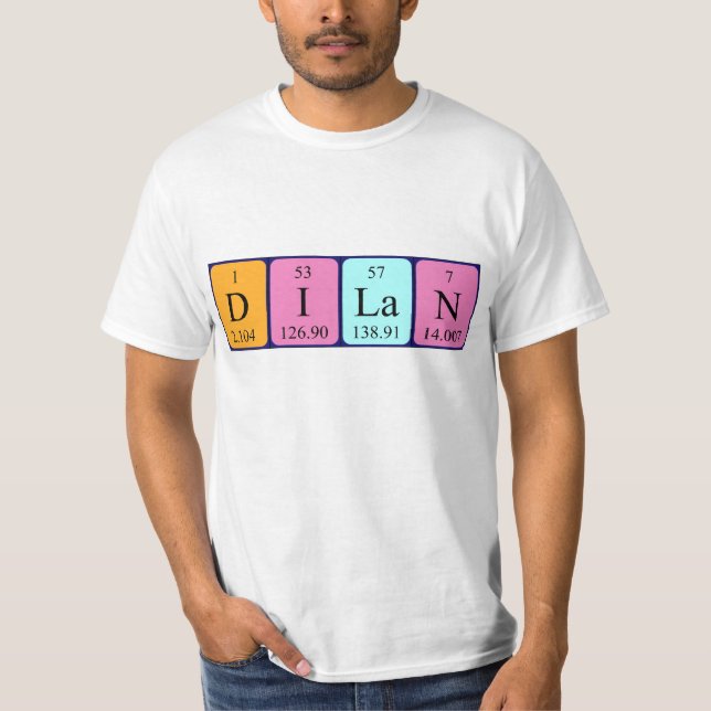 T-shirt Chemise de nom de table périodique Dilan (Devant)