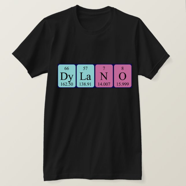 T-shirt Chemise de nom de table périodique Dylano (Design devant)