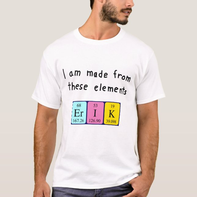 T-shirt Chemise de nom de table périodique Erik (Devant)