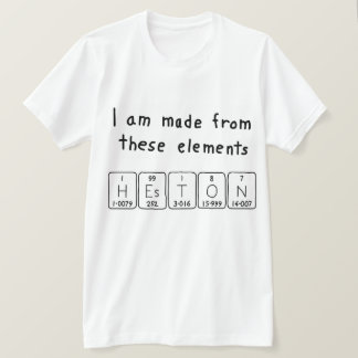 T-shirt Chemise de nom de table périodique Heston