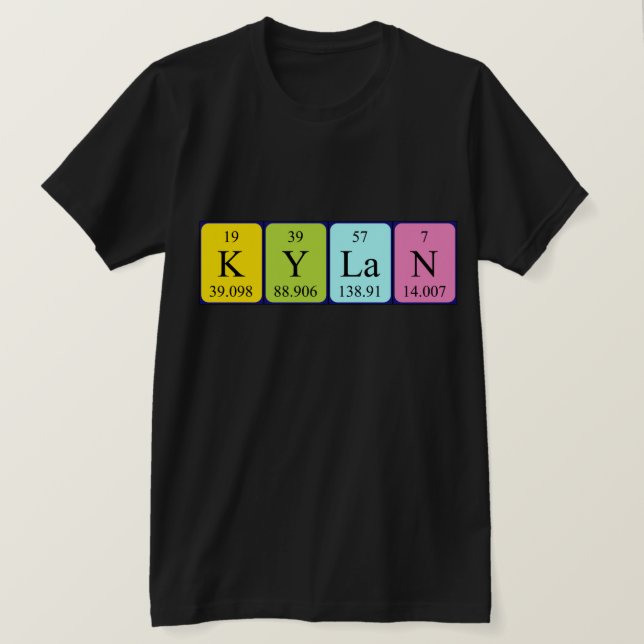 T-shirt Chemise de nom de table périodique Kylan (Design devant)