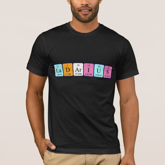 T-shirt Chemise de nom de table périodique Ladarius (Devant)