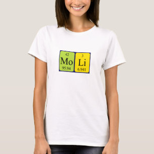 T-shirt Chemise de nom de table périodique Moli