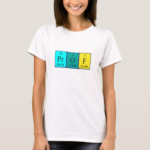 T-shirt Chemise de nom de table périodique Prof
