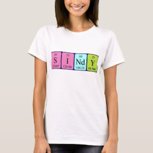 T-shirt Chemise de nom de table périodique Sindy