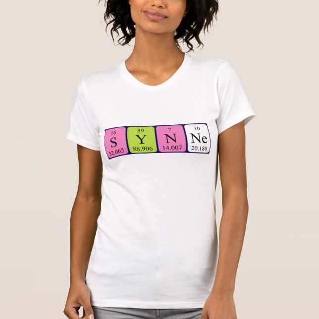 T-shirt Chemise de nom de table périodique Synne (Devant)
