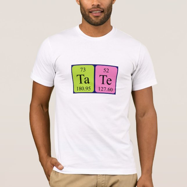 T-shirt Chemise de nom de table périodique Tate (Devant)