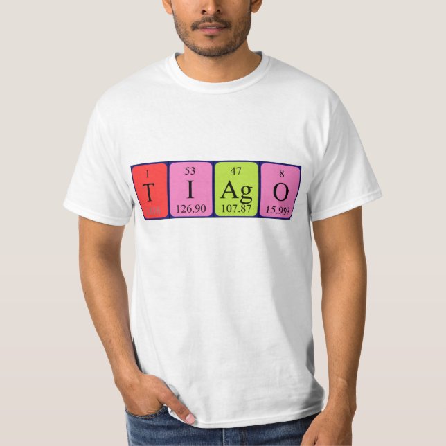 T-shirt Chemise de nom de table périodique Tiago (Devant)