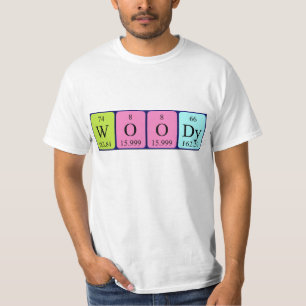 T-shirt Chemise de nom de table périodique Woody
