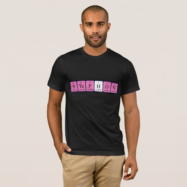 T-shirt Chemise de nom périodique Stephon (Devant entier)
