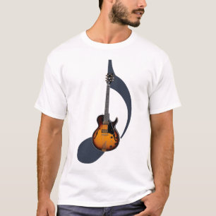 T-shirt Chemise de note de guitare électrique de rayon de