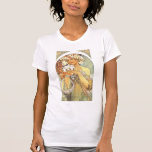 T-shirt Chemise de Nouveau d'art de "fleur" d'Alphonse