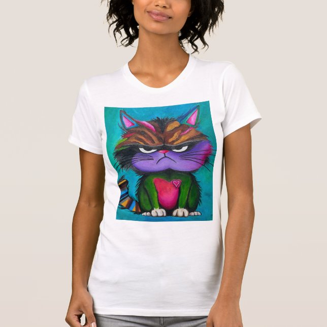 T-shirt Chemise de nuit de Grumpy Kitty (Devant)