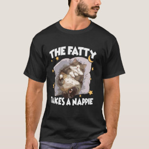 T-shirt Chemise de nuit drôle de chat Le Gros fait un peti