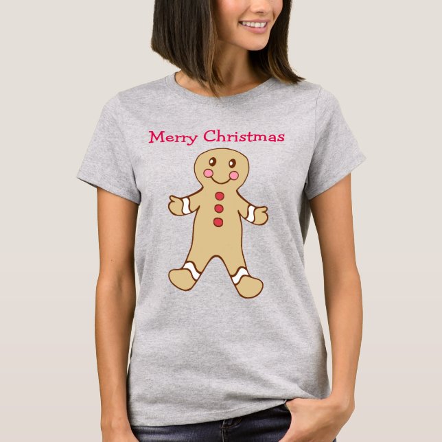 T-shirt Chemise de nuit en pain d'épice de Noël T Shirt (Devant)