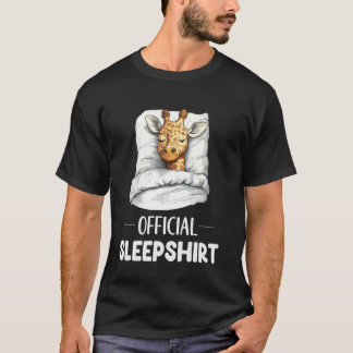 T-shirt Chemise de nuit officielle Girafe dormant Amoureux