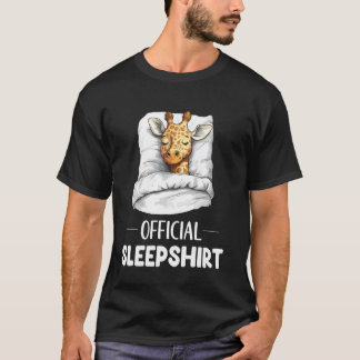 T-shirt Chemise de nuit officielle Girafe dormant Amoureux