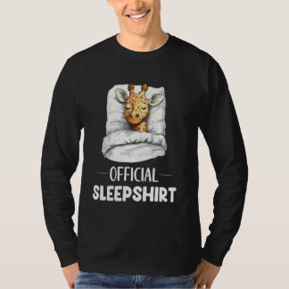 T-shirt Chemise de nuit officielle Girafe dormant Amoureux