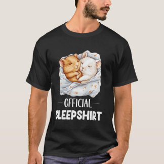 T-shirt Chemise de nuit officielle Hamster dormant Amoureu