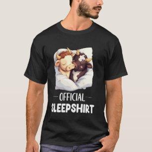 T-shirt Chemise de nuit officielle Vache mignonne endormie