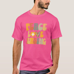 T-shirt Chemise de nursing Amour Paix pour infirmières S