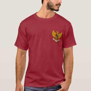 T-shirt chemise de pancasila de garuda - rouge foncé