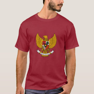 T-shirt chemise de pancasila de garuda - rouge foncé