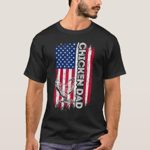 T-shirt Chemise de Papa Poulet Drapeau Américain Fête des
