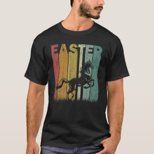 T-shirt Chemise de Pâques Cheval Graphique Rétro Drôle Cos