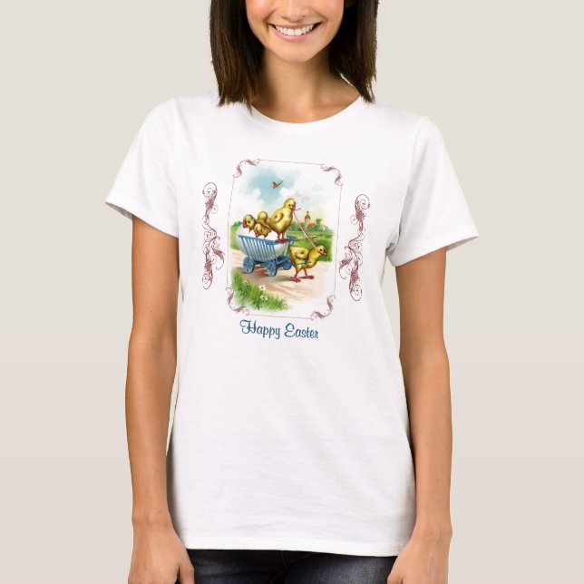 T-shirt Chemise de Pâques Chicky Wagon (Devant)