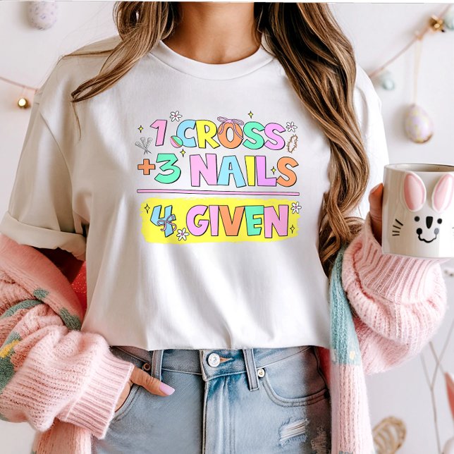 T-shirt Chemise de Pâques chrétienne ; 1 Croix 3 ongles 4  (Créateur téléchargé)