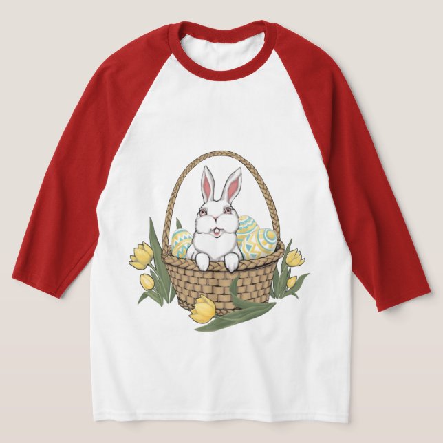 T-shirt Chemise de Pâques pour femmes Jersey Pâques Lapin  (Poser)