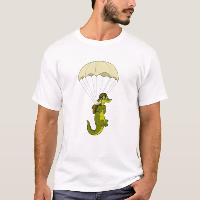 T-shirt Chemise de parachutage d'alligator (Devant)