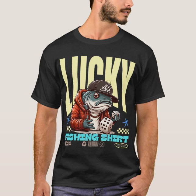 T-shirt Chemise de pêche chanceuse (Devant)