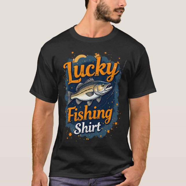 T-shirt Chemise de pêche chanceuse (Devant)