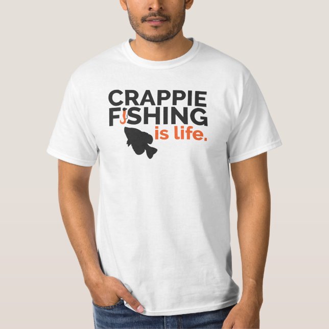T-shirt Chemise de pêche de crapet par Buffalo blanc (Devant)