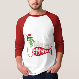 T-shirt Chemise de pêche de Noël amusante - Joyeux Fishmas