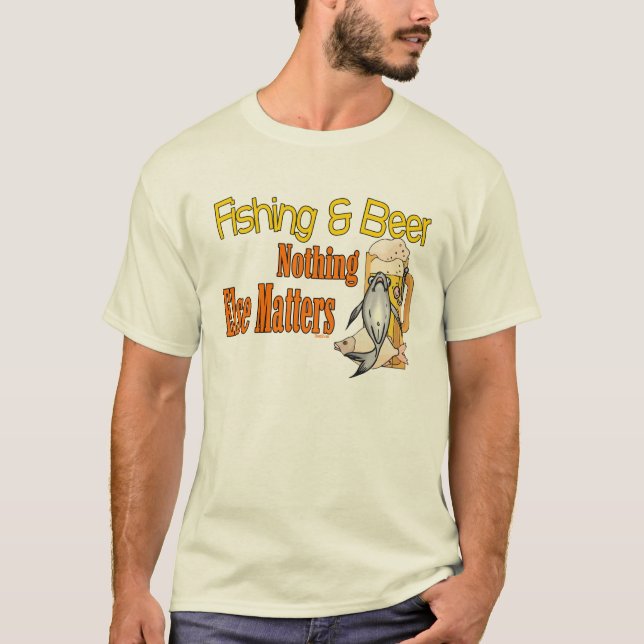 T-shirt Chemise de pêche et de pêche à la bière (Devant)